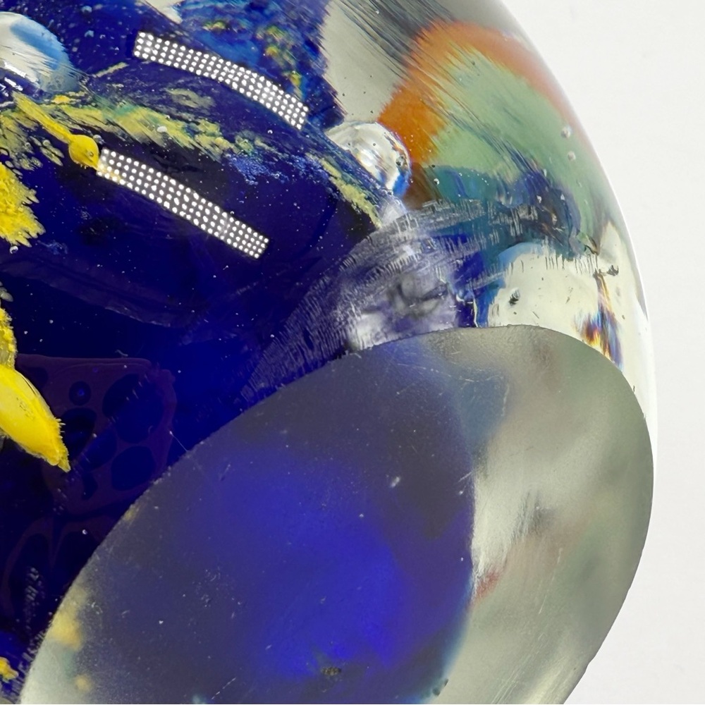 Murano Aquarium Art Glass Paperweight Fish & Coral Egg Handcrafted Rare 6 in - Picture 7 of 9
